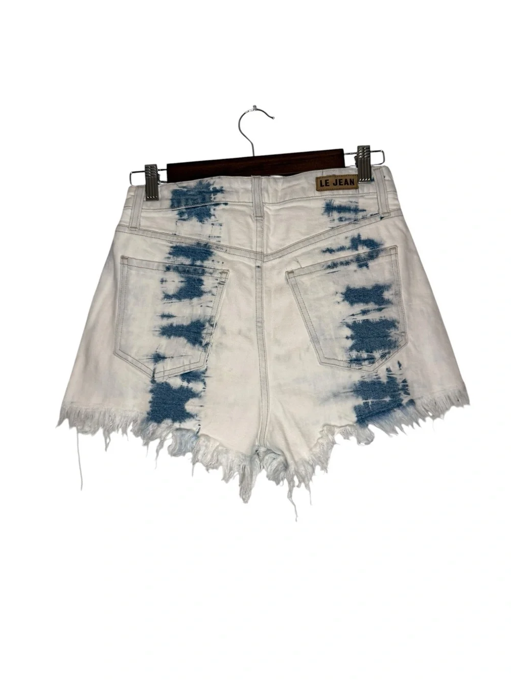 Le Jean Women’s Adele Short Indigo Tie Dye Wash Size 25